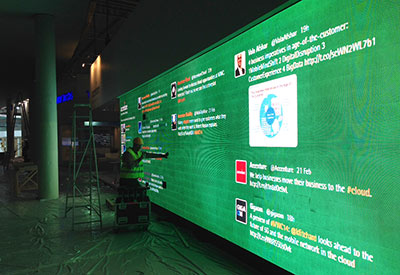Large LED Screen Twitter Wall