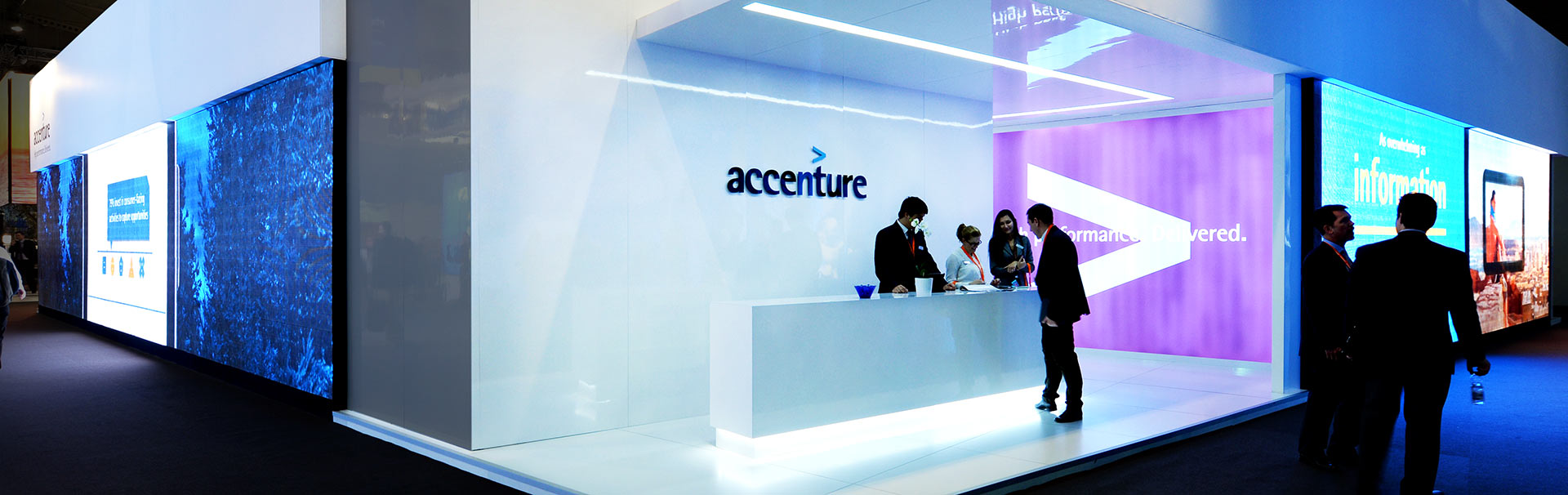 Large wall side exhibition set led screen for Accenture